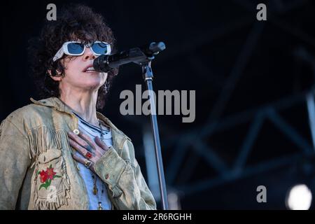 Oslo, Norvège. 09th, juin 2023. Le chanteur et compositeur américain LP interprète un concert en direct pendant le festival de musique norvégien chargé 2023 à Oslo. (Crédit photo: Gonzales photo - Tord Litleskare). Banque D'Images