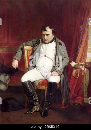 Napoléon à Fontainebleau, 31st mars 1814, portrait peint à l'huile sur toile par Paul Delaroche, 1840 Banque D'Images