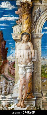 Andrea Mantegna, Saint Sébastien, peinture à l'huile et à la tempera sur bois, 1457-1459 Banque D'Images