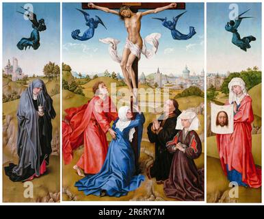 Rogier van der Weyden, Triptych: La Crucifixion, peinture à l'huile sur bois, 1443-1445 Banque D'Images