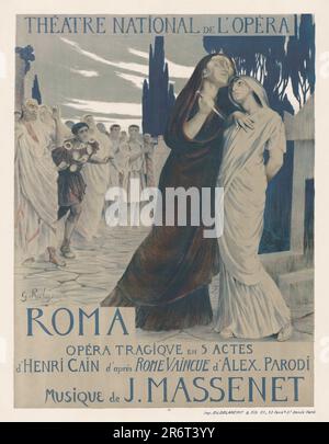 Affiche pour l'Opéra Roma de Jules Massenet. Musée : COLLECTION PRIVÉE. Auteur: Georges Antoine Rochegrosse. Banque D'Images