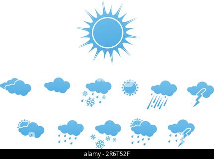 Illustration vectorielle ? Ensemble d'icônes météo élégantes pour tous les types de météo Illustration de Vecteur