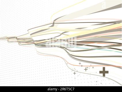 Vector illustration de lignes courbes ondulées sur fond pointillé Illustration de Vecteur