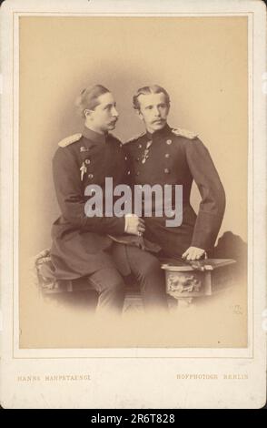 Portrait de l'empereur allemand Guillaume II (1859-1941), roi de Prusse, avec son frère le prince Henri de Prusse (1862-1929). Musée : COLLECTION PRIVÉE. Auteur: Hanns Hanfstaengl (Johann). Banque D'Images