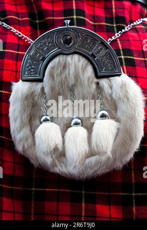 Détail d'un kilt écossais, monument typique Banque D'Images