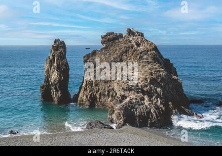 Monterosso al Mare côte et plage à Cinque Terre, Italie Banque D'Images