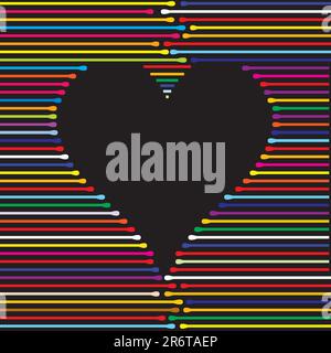 cœur à partir de lignes de couleur, illustration vectorielle Illustration de Vecteur