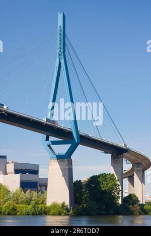 Pont Koehlbrand au-dessus de l'Elbe, Hambourg, pont Koehlbrand, Allemagne Banque D'Images