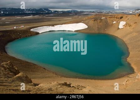 Stora Viti, Crater Lake, Krafla, Islande Banque D'Images