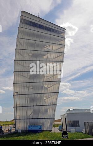 BBI Infotower, site de l'aéroport de Berlin Brandenburg, Schoenefeld, Berlin, Allemagne Banque D'Images