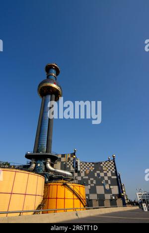 Usine d'incinération de déchets Spittelau, architecte Friedensreich Hundertwasser, Vienne, centrale de chauffage urbain, chauffage urbain, incinération des déchets Banque D'Images