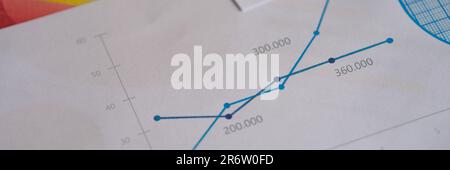 Documents avec graphiques, graphiques et diagrammes colorés Banque D'Images