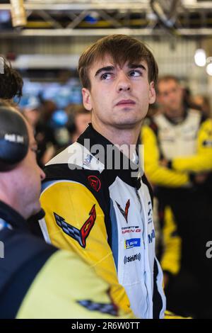 VARRONE Nicolas (arg), Corvette Racing, Chevrolet Corvette C8.R, portrait pendant les 24 heures du Mans 2023 sur le circuit des 24 heures du Mans de 10 juin à 11, 2023 au Mans, France - photo: Germain Hazard/DPPI/LiveMedia Banque D'Images