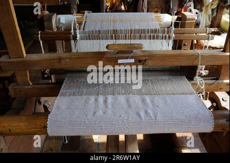 Loom, Flandre, MIAT, Musée d'archéologie industrielle et des textiles, Gand, Flandre orientale, Belgique Banque D'Images