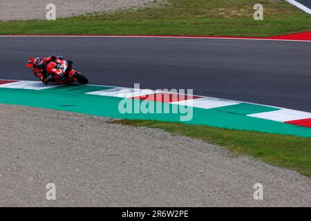 Florence, Italie. 11th juin 2023 ; Autodromo Internazionale del Mugello, Scarperia e San Piero, Florence, Italie ; 2023 Journée italienne de la course MotoGP ; Numéro 51 Michele Piro, pilote de l'équipe Ducati Lenovo pendant la course Credit: Action plus Sports Images/Alay Live News Banque D'Images