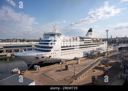 Navire de croisière amarré M/S Isabelle de la compagnie de transport de Tallink à Port de Tallinn, Estonie Banque D'Images