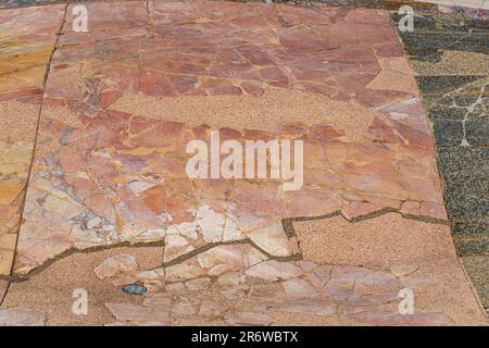 Gros plan d'un sol en mosaïque romaine à Casina Farnese sur le Mont Palatin, Rome, Italie Banque D'Images