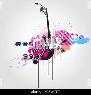 Illustration Vecteur de fond urbain de décoration de style Illustration de Vecteur