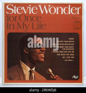 LP couverture de for Once in My Life, le neuvième album studio de Stevie Wonder, sorti en 1968 Banque D'Images