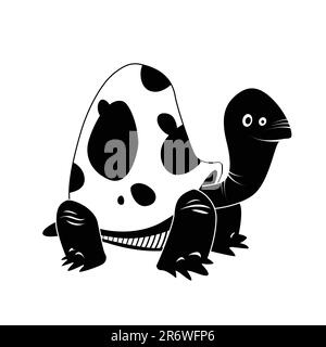 Tortue - série d'animaux noir et blanc - fichier EPS vectoriel facile à modifier Illustration de Vecteur