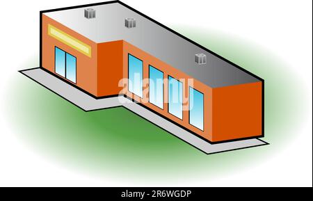 3d icône de magasin de détail isolée sur un fond blanc. Illustration de Vecteur