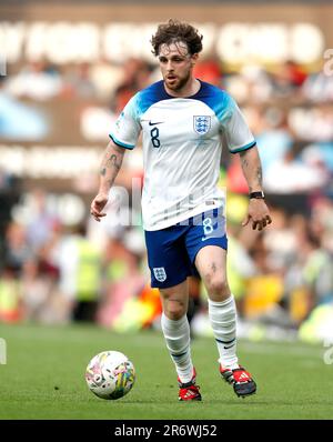 Tom Grennan, de l'Angleterre, en action pendant l'aide au soccer pour l'UNICEF 2023 à Old Trafford, Manchester. Date de la photo: Dimanche 11 juin 2023. Banque D'Images