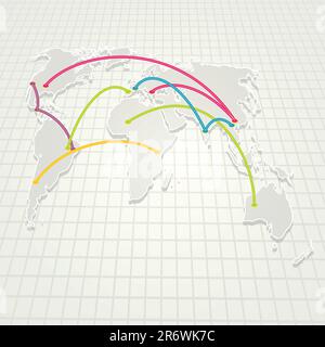 Illustration de certaines routes commerciales du monde. Illustration de Vecteur