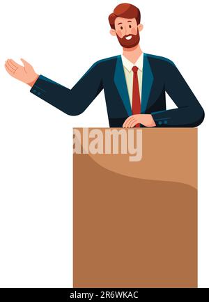 Homme du haut-parleur public sur blanc Illustration de Vecteur