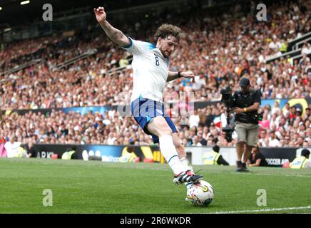 Tom Grennan, de l'Angleterre, en action pendant l'aide au soccer pour l'UNICEF 2023 à Old Trafford, Manchester. Date de la photo: Dimanche 11 juin 2023. Banque D'Images