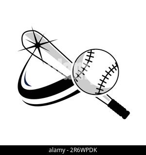 Illustrations vectorielles de Flying Softball avec lignes de mouvement Illustration de Vecteur