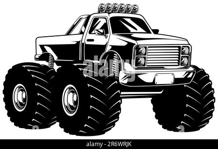 Décoration de la gamme Monster Truck Mascot Illustration de Vecteur