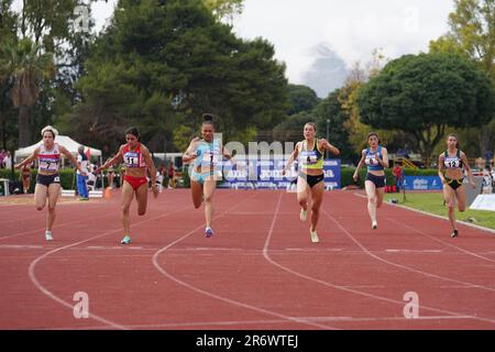 Palerme, Italie. 11th juin 2023. 100m femmes finsh pendant Campionato Italiano Assoluto di Societa, Athlétisme italien à Palerme, Italie, 11 juin 2023 crédit: Agence de photo indépendante/Alamy Live News Banque D'Images