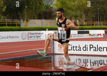 Palerme, Italie. 11th juin 2023. ZOGHLAMI ALA (A.S.D. C.U.S. PALERMO G. S. FIAMME ORO PADOVA) 3000st hommes vainqueur pendant Campionato Italiano Assoluto di Societa, Italien Athlétisme à Palerme, Italie, 11 juin 2023 crédit: Agence de photo indépendante/Alamy Live News Banque D'Images