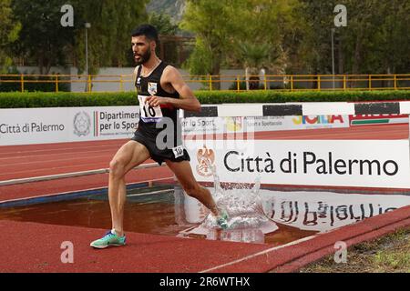 Palerme, Italie. 11th juin 2023. ZOGHLAMI ALA (A.S.D. C.U.S. PALERMO G. S. FIAMME ORO PADOVA) 3000st hommes vainqueur pendant Campionato Italiano Assoluto di Societa, Italien Athlétisme à Palerme, Italie, 11 juin 2023 crédit: Agence de photo indépendante/Alamy Live News Banque D'Images