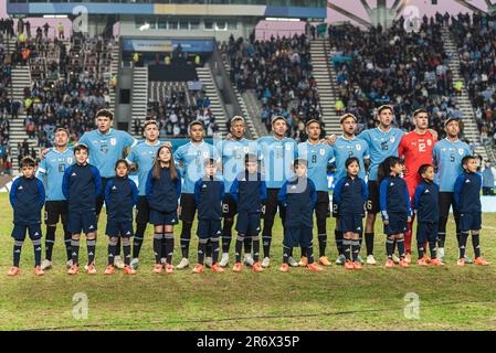 Équipe d'Uruguay pour le match final de la coupe du monde de la Fifa U20 Uruguay U20 contre Italie U20 au stade de la Plata, Tolosa, Argentine, 11th juin 2023 (photo de Mateo Occhi/News Images) Banque D'Images