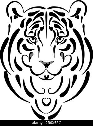 Graphique stylisé Tiger Illustration de Vecteur