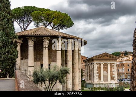 Le Temple d'Hercules Victor, dans le Forum Boarium, Rome, Italie Banque D'Images