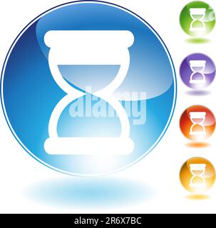 Minuteur HourGlass isolé sur fond blanc. Illustration de Vecteur