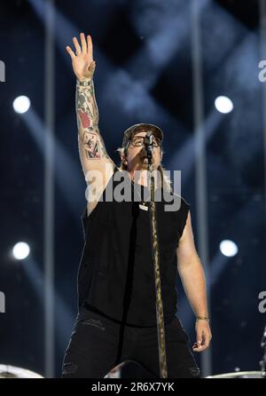 HARDY se produit au cours du jour 2 du festival CMA au stade Nissan, jeudi, 9 juin 2023, à Nashville, Tennessee. (Photo par Amiee Stubbs/ImageSPACE/Sipa USA) crédit: SIPA USA/Alay Live News Banque D'Images