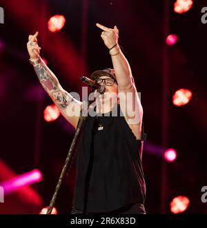 HARDY se produit au cours du jour 2 du festival CMA au stade Nissan, jeudi, 9 juin 2023, à Nashville, Tennessee. (Photo par Amiee Stubbs/ImageSPACE/Sipa USA) crédit: SIPA USA/Alay Live News Banque D'Images