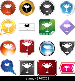 Icône cocktail de crevettes isolée sur fond blanc. Illustration de Vecteur