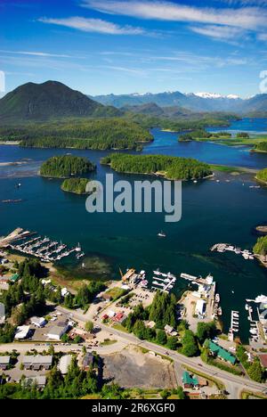 Image aérienne de Tofino, C.-B., Canada Banque D'Images