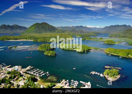 Image aérienne de Tofino, C.-B., Canada Banque D'Images