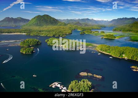 Image aérienne de Tofino, C.-B., Canada Banque D'Images