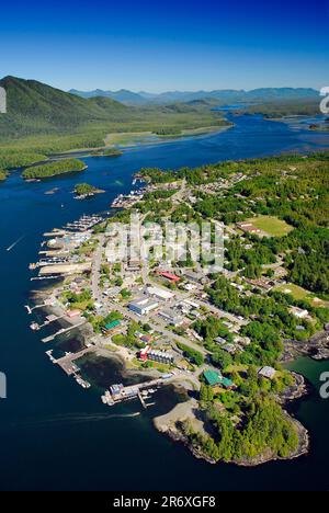 Image aérienne de Tofino, C.-B., Canada Banque D'Images