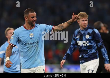 Stade olympique Ataturk, Istanbul, Turquie. 10th juin 2023. Finale de la Ligue des champions de l'UEFA, Manchester City contre Inter Milan ; Kyle Walker de Manchester City célèbre le gain 1-0 : action plus Sports/Alay Live News Banque D'Images