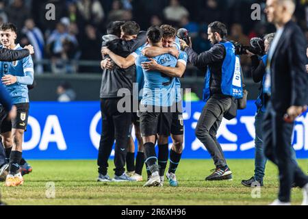 Équipe d'Uruguay après le match final de la coupe du monde de la Fifa U20 Uruguay U20 contre Italie U20 au stade de la Plata, Tolosa, Argentine, 11th juin 2023 (photo de Mateo Occhi/News Images) Banque D'Images