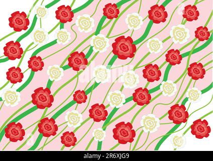 Les fleurs roses rouges et blanches background Illustration de Vecteur