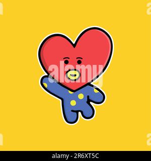 joli ensemble de bt21 grands autocollants motif vectoriel Illustration de Vecteur