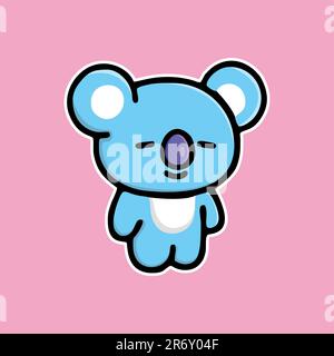 joli ensemble de bt21 grands autocollants motif vectoriel Illustration de Vecteur